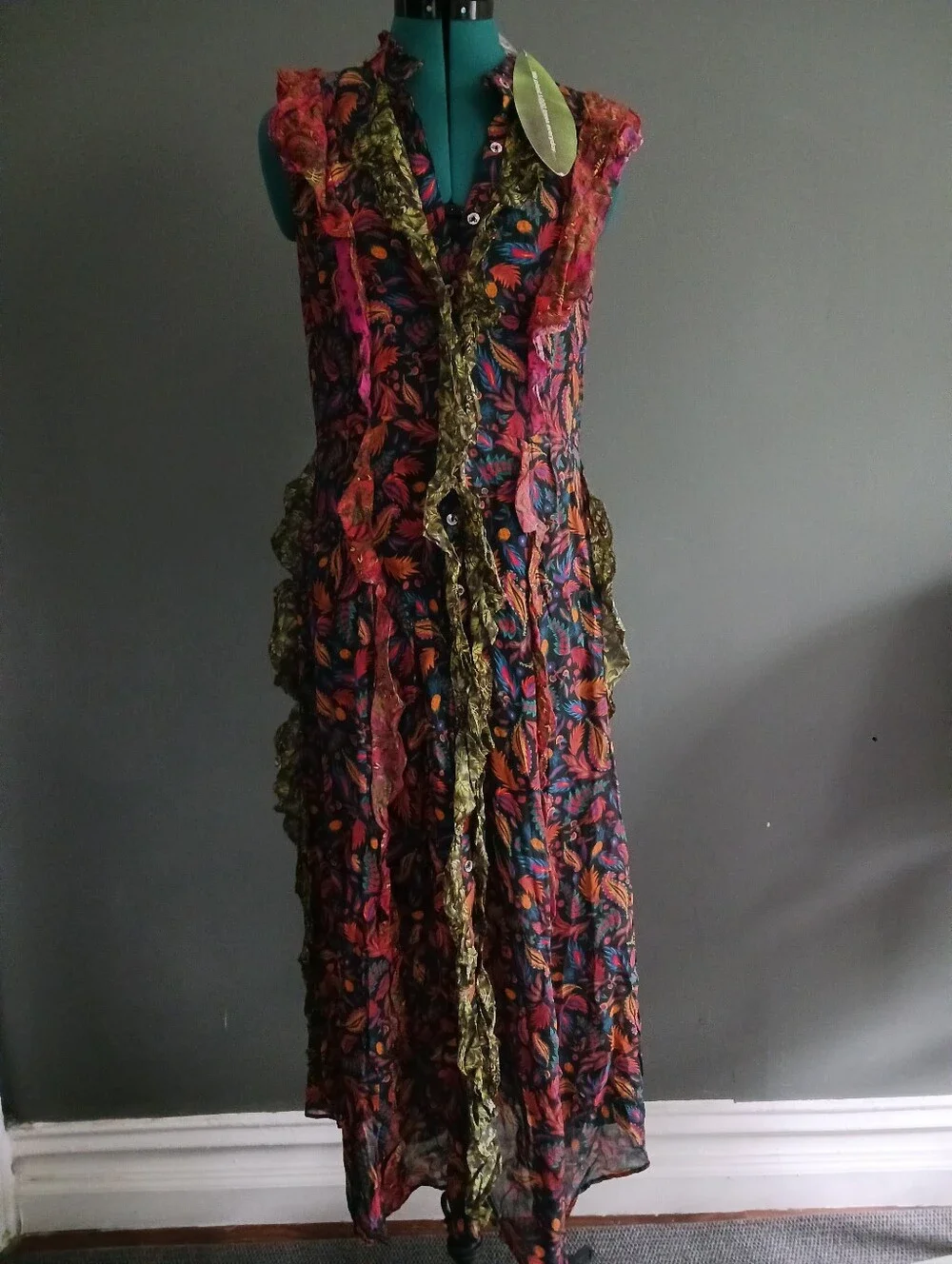 NWT Farm Riomixed Mini Prints Midi Dress Size M - Picture 1 of 12